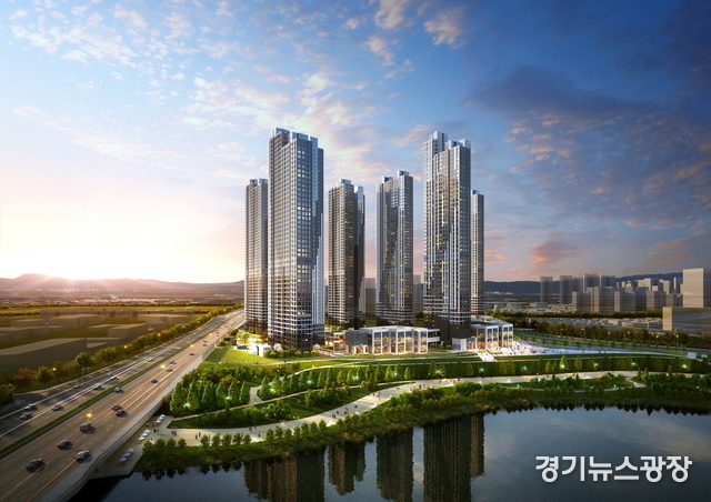 ‘고양 장항 카이브 유보라’와 상업시설 ‘시간’투시도.