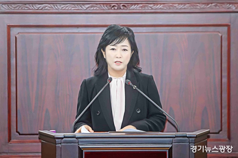 차순임 화성시의원이 5분발언을 하고 있다.