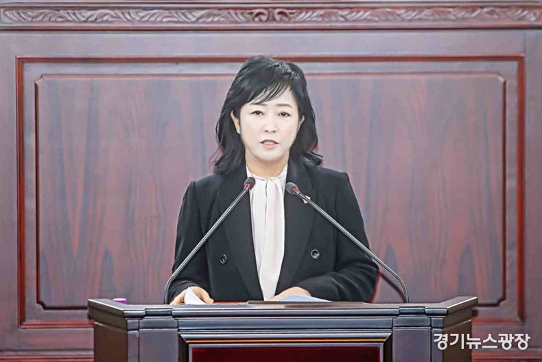 차순임 의원이 의회에서 5분 발언을 하고 있다.