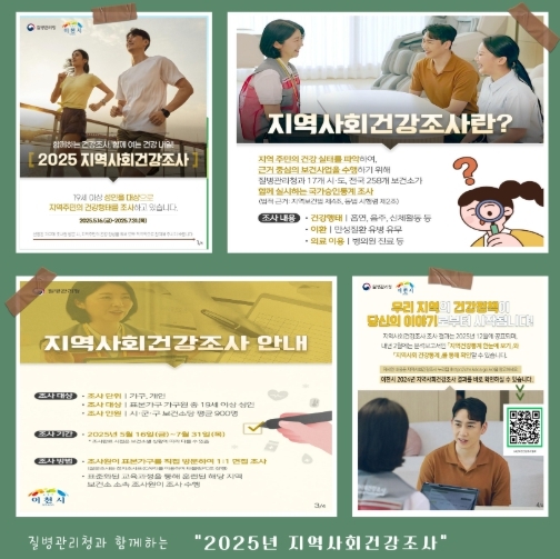 이천시가 건강한 지역사회를 만들기 위해 가장 기본이 되는 ‘2025년 지역사회 건강조사’를 오는 5월16일부터 7월31일까지 실시한다.