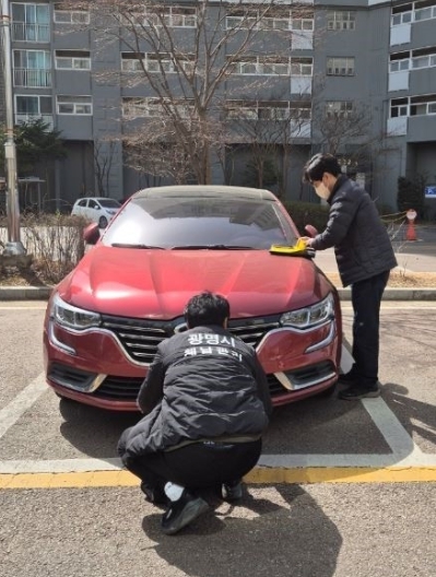 광명시는 오는 27일 자동차세와 자동차 관련 과태료 체납차량을 대상으로 일제단속에 나선다. 단속 모습.