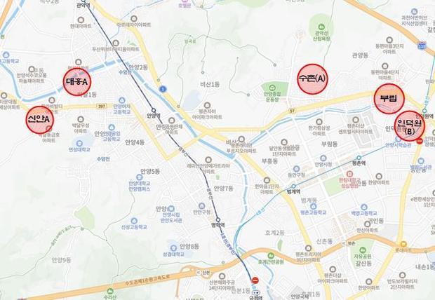 5곳의 추진위 승인 위치