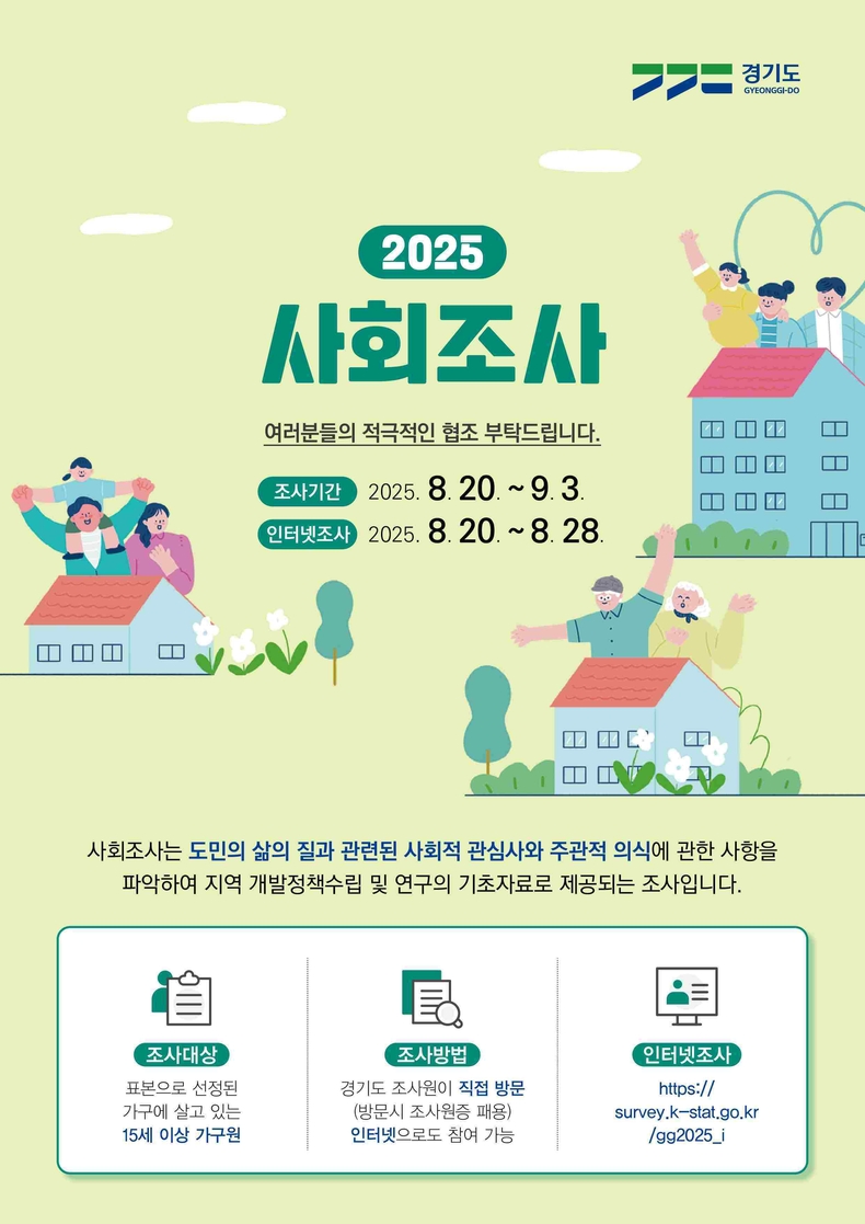 안성시가 8월20일부터 9월3일까지 2025년 안성시 사회조사(제13회)를 실시한다.