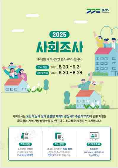 2025년 수원시 사회조사 안내문.