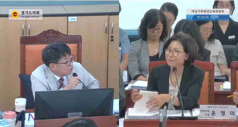 김재훈 경기도의회 여성가족평생교육위원회 의원이 24일 최근 열린 제386회 제2차 여성가족평생교육위원회 추가경정예산안 심사에서 여성폭력방지시설 종사자들의 명절수당 미지급 문제를 지적하며 처우 개선을 위한 대책 마련을 주문했다.