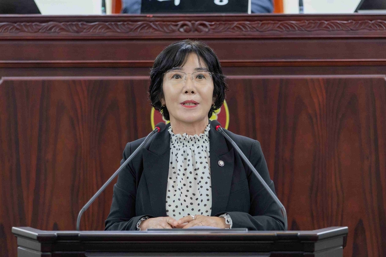 조오순 화성특례시의회 의원이 제245회 임시회 중 제1차 본회의에서 5분 자유발언을 하고 있다.