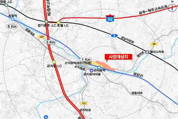 광주 곤지암역세권(2단계) 도시개발구역 지정위치도.