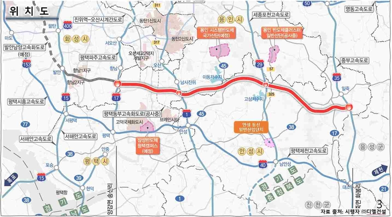 화성-안성 고속도로 위치도.